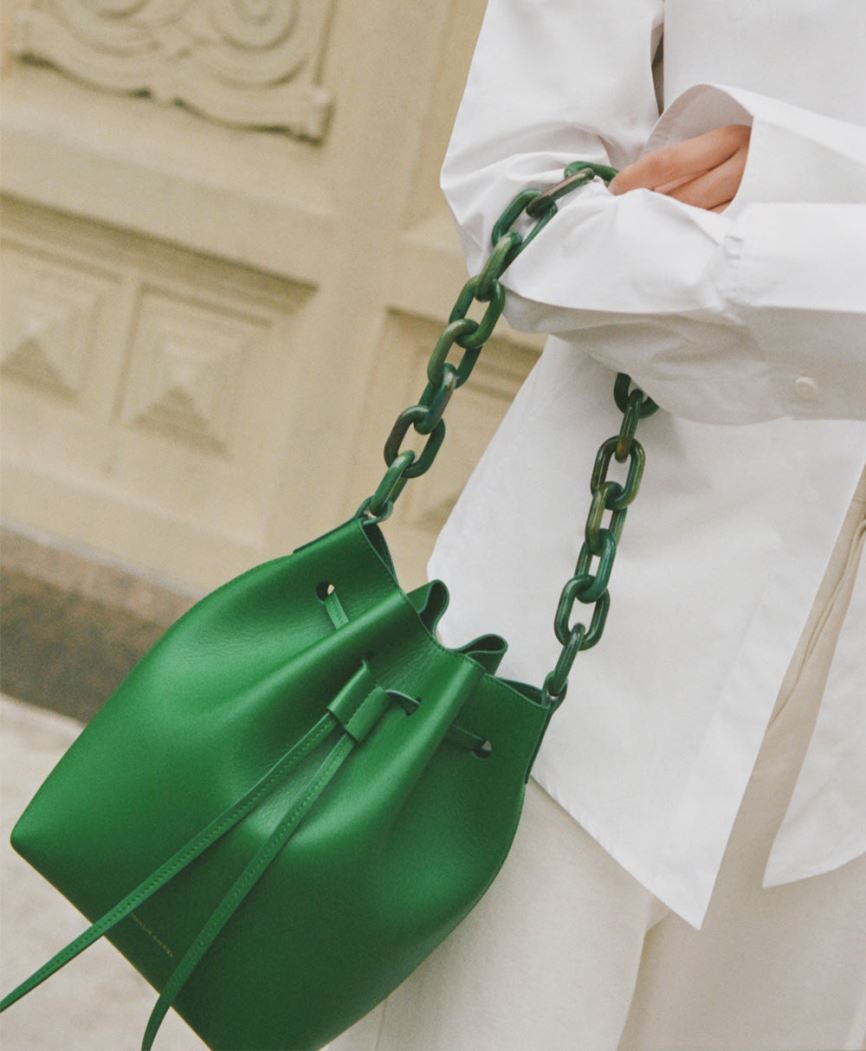 Women's Mansur Gavriel Twist Mini Bucket Bags Green | AU 7184IM